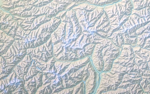 Carte du relief des Alpes