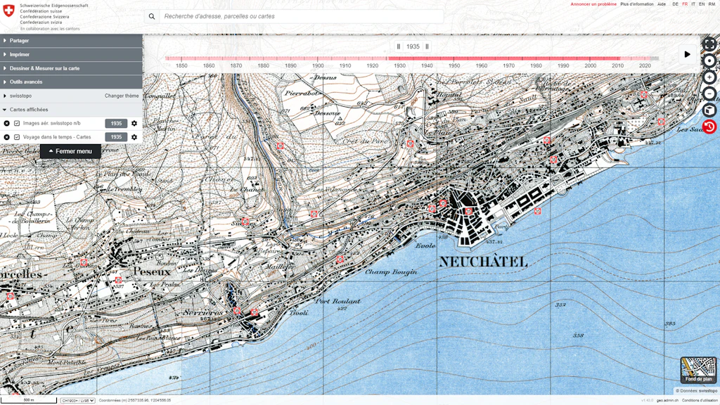 Capture d'écran map.geo.admin.ch