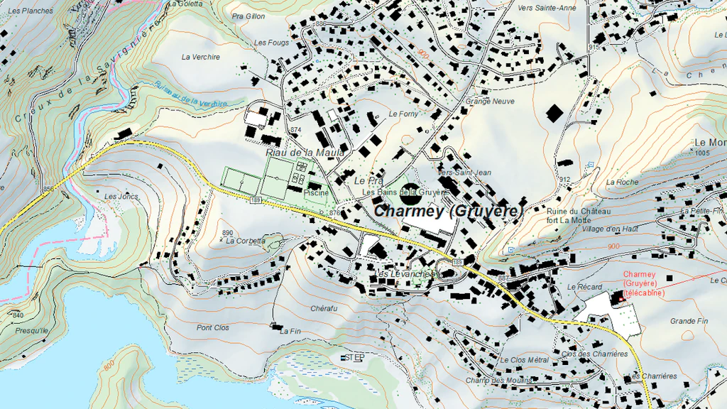 Extrait de Swiss Map Vector 10, Charmey