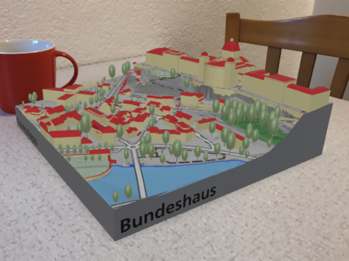 Explorez avec votre smartphone ou votre tablette l’imposant Palais fédéral avec le quartier du Marzili à l'adresse https://bandara.app/swisstopo/ar-bern/#fr