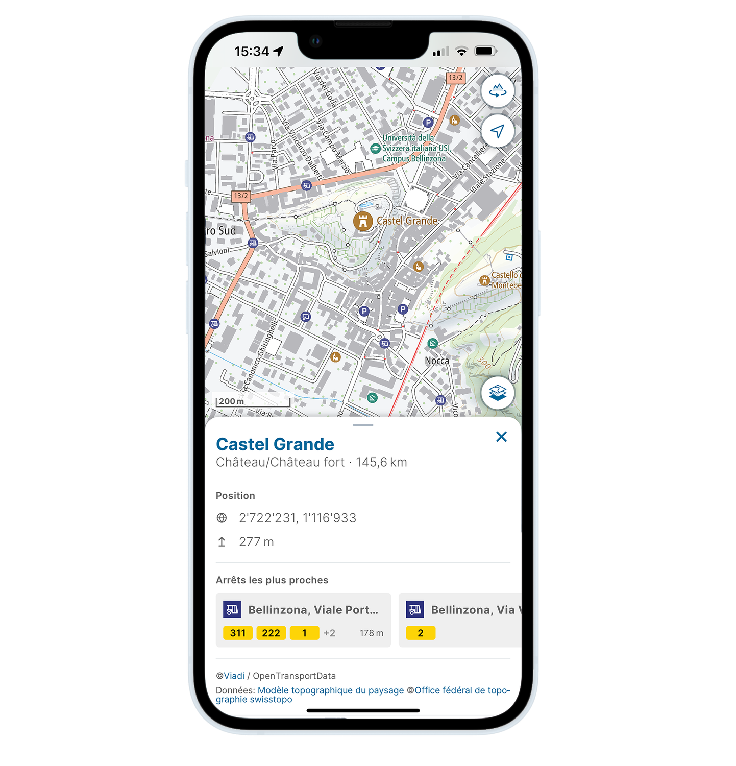 Point d'intérêt et arrêts de transports publics à proximité
