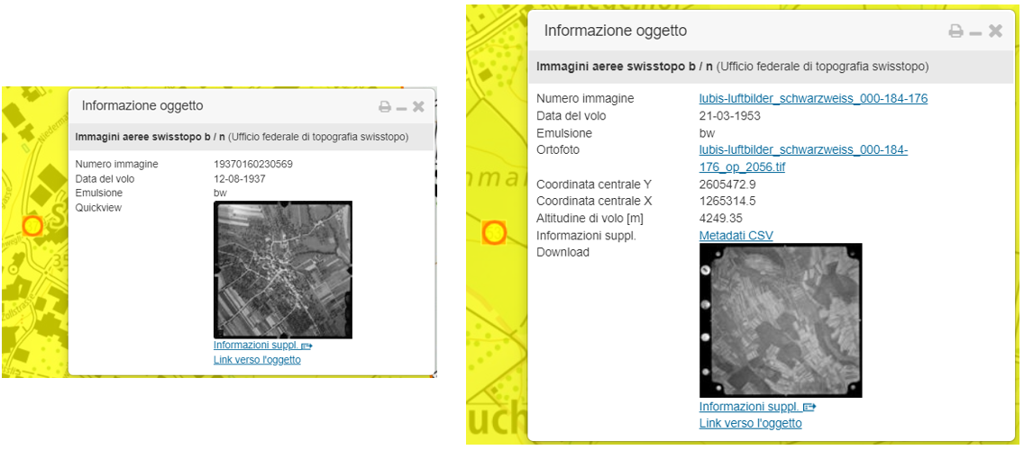Confronto delle informazioni oggetto tra immagini aeree non ancora in libero accesso e quelle già disponibili per il download 