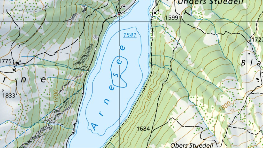 Mappa Lago di Arnon Saanenland