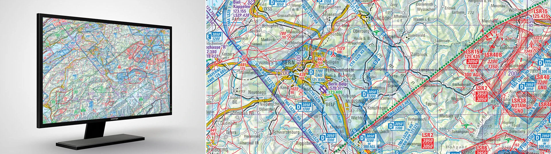 Carta digitale del volo a vela: carta del volo a vela 1:300 000