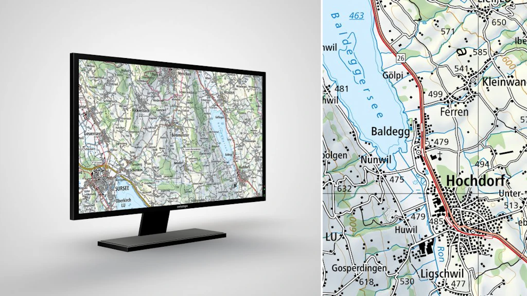 Swiss Map Raster 100: carte nazionali digitali della Svizzera in formato raster 1:100 000