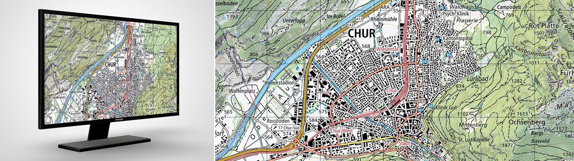 Swiss Map Raster 50: carte nazionali digitali della Svizzera in formato raster 1:50 000