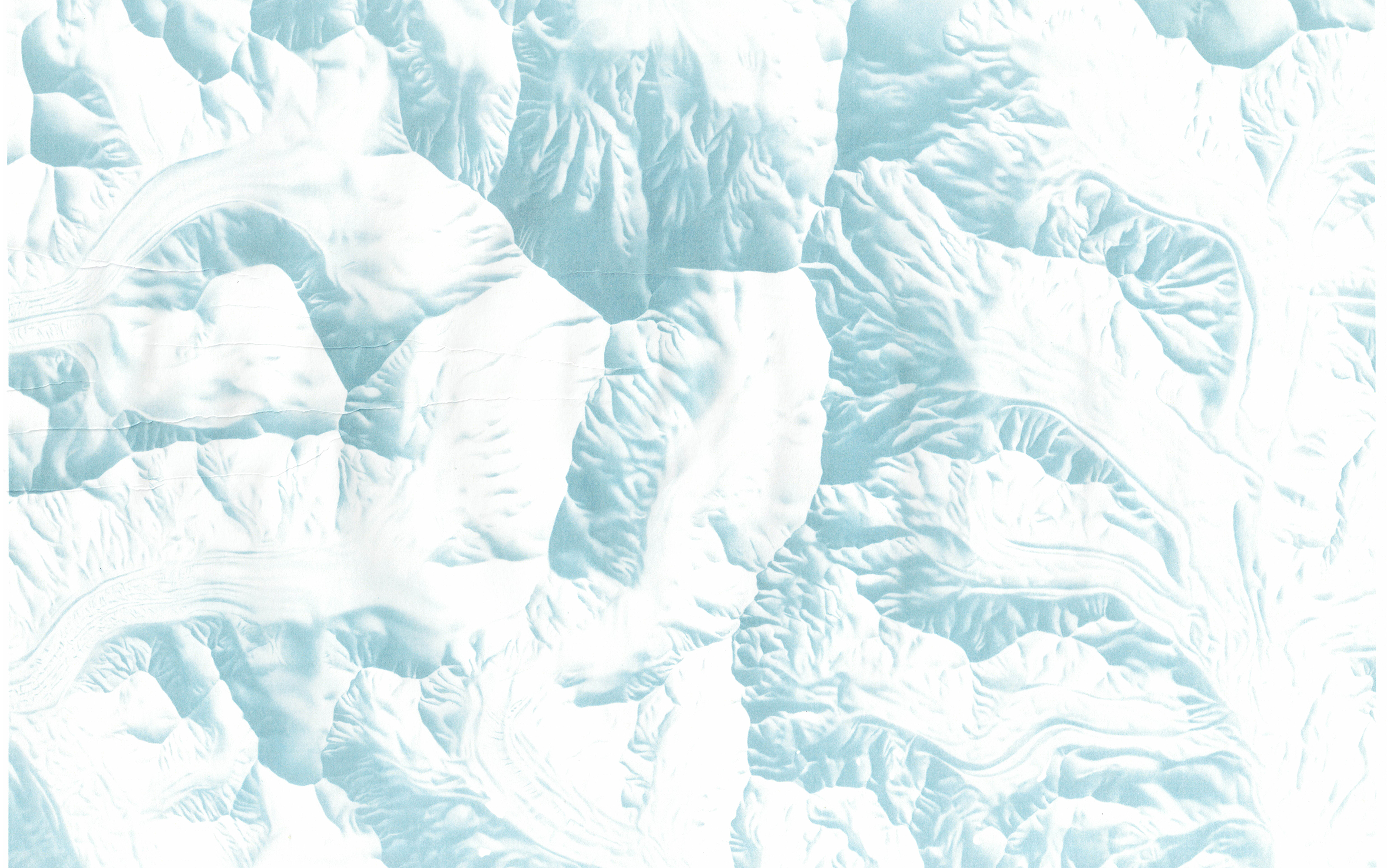 Ombreggiatura dei rilievi della carta del Monte Everest del National Geographic in scala 1:50’000 (sezione della parte centrale della carta, al centro il Monte Everest)